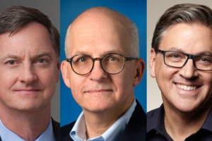 Photo of three commencement speakers